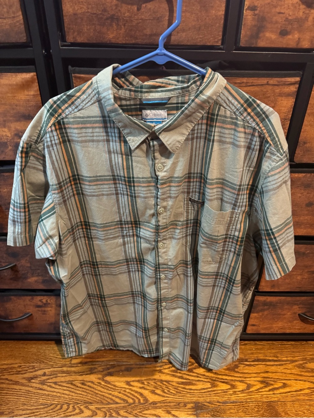 Men’s Columbia Casual Short-Sleeve Plaid Shirt XXL